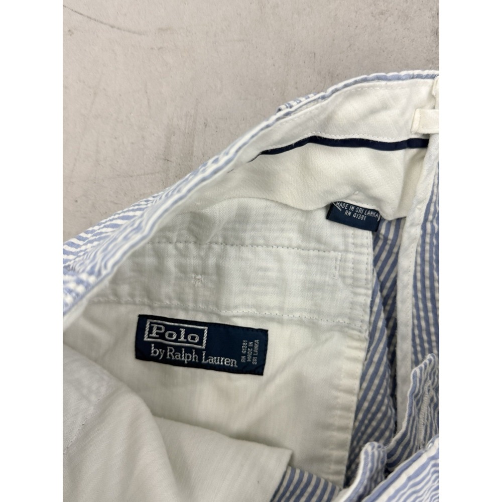 Polo Ralph Lauren Seersucker Pants Mens 34x30 Blue White Striped Summer Cotton - Picture 6 of 12